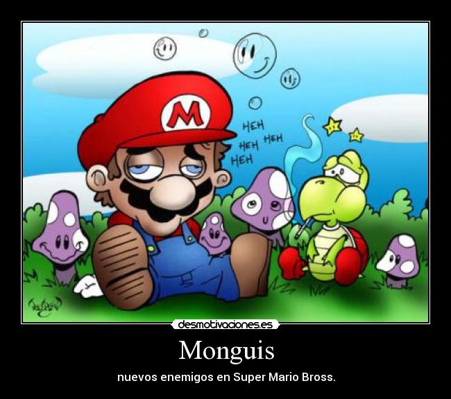 Monguis - nuevos enemigos en Super Mario Bross.