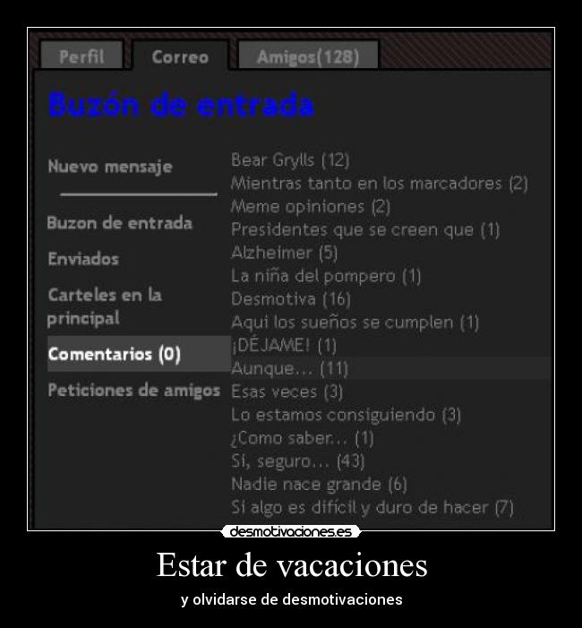 Estar de vacaciones -