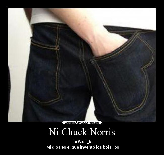 Ni Chuck Norris - ni Walt_k
 Mi dios es el que inventó los bolsillos