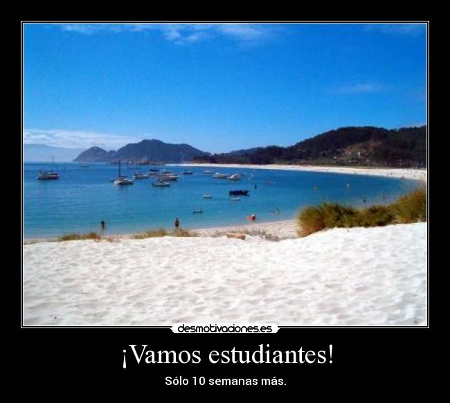 ¡Vamos estudiantes! - Sólo 10 semanas más.
