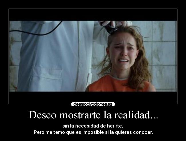 Deseo mostrarte la realidad... -