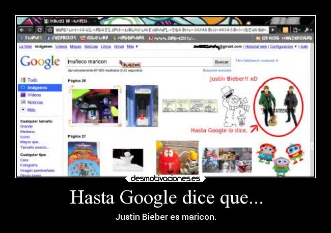 Hasta Google dice que... - Justin Bieber es maricon.