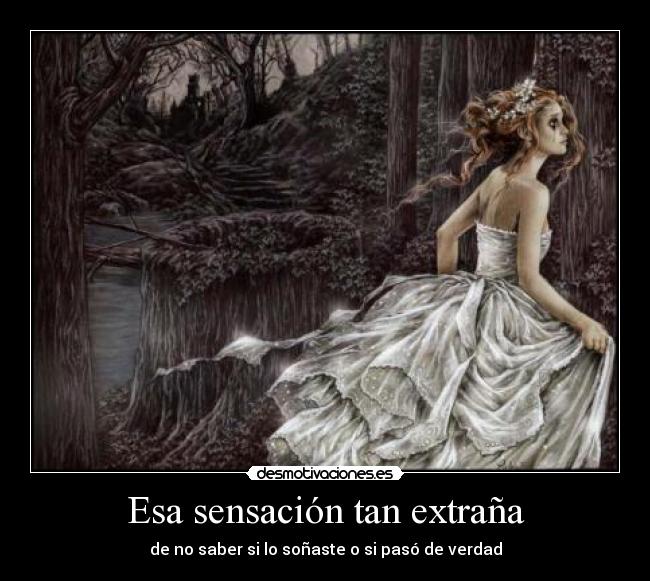 Esa sensación tan extraña - de no saber si lo soñaste o si pasó de verdad