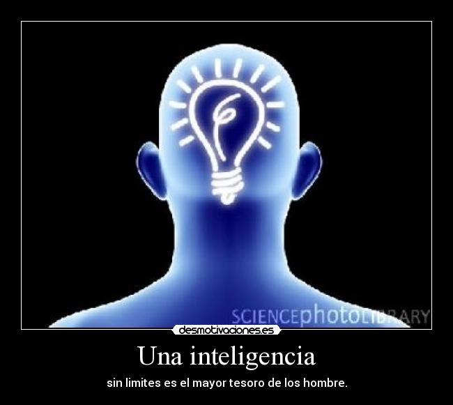 Una inteligencia - sin limites es el mayor tesoro de los hombre.