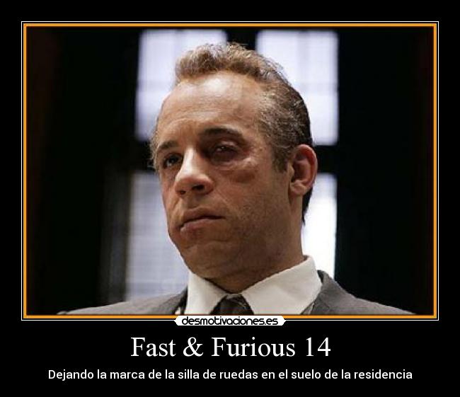 Fast & Furious 14 - Dejando la marca de la silla de ruedas en el suelo de la residencia
