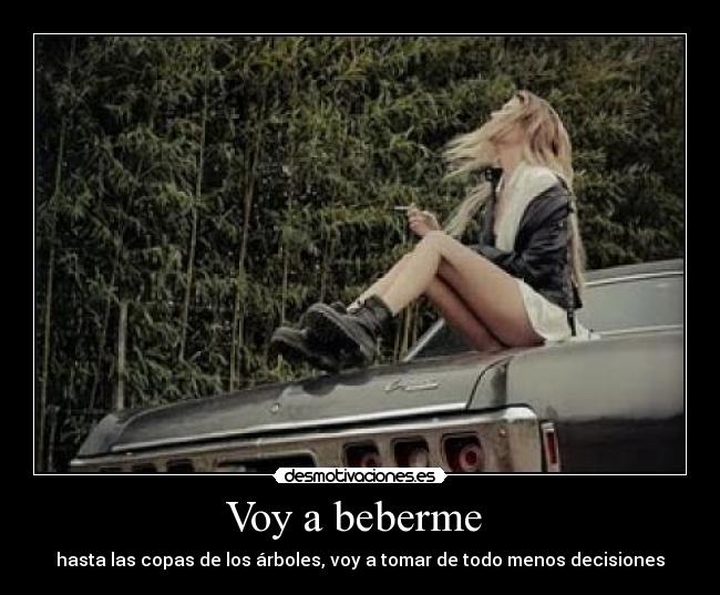Voy a beberme - hasta las copas de los árboles, voy a tomar de todo menos decisiones