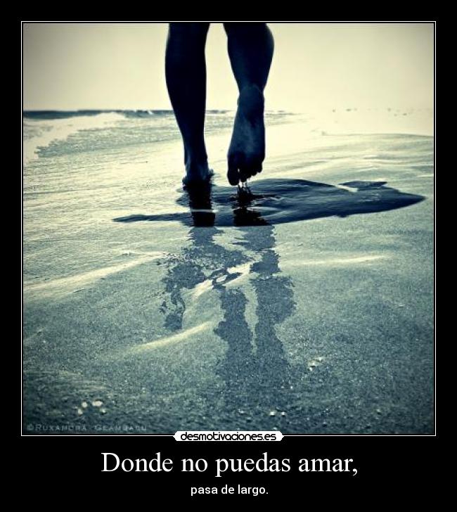 Donde no puedas amar, - pasa de largo.