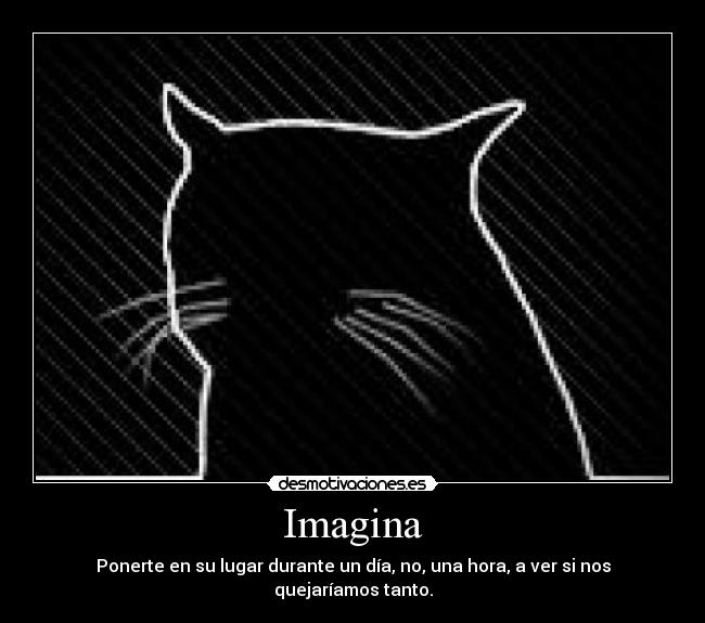 Imagina - Ponerte en su lugar durante un día, no, una hora, a ver si nos quejaríamos tanto.
