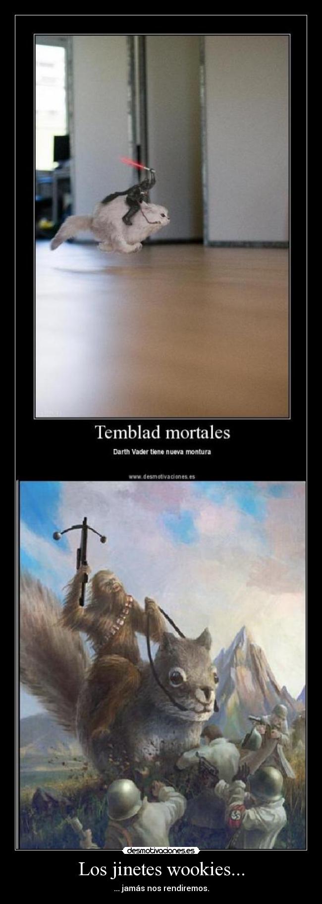 carteles star wars guerra galaxias darth vader wookie espacio planetas ardillas ratones gato desmotivaciones