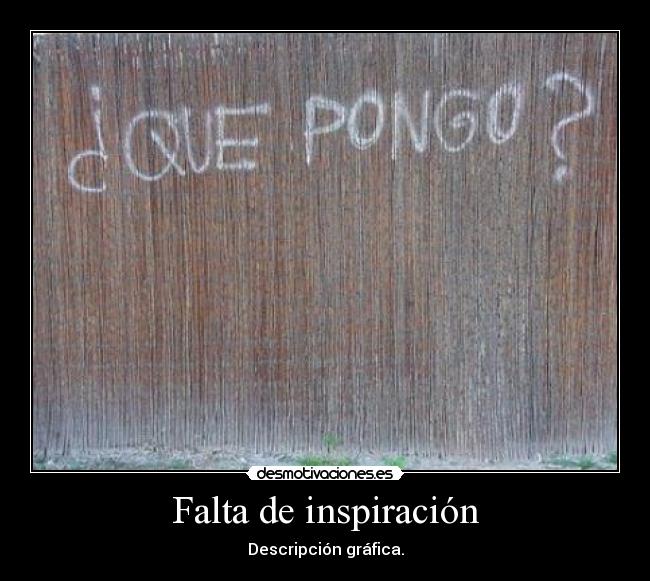 Falta de inspiración -