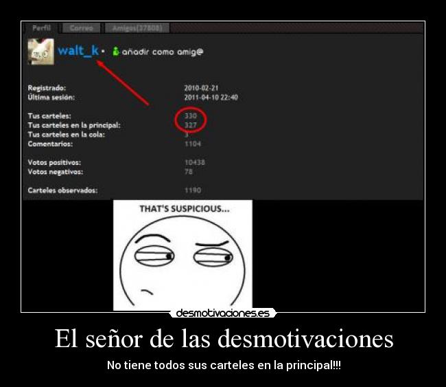 El señor de las desmotivaciones - No tiene todos sus carteles en la principal!!!