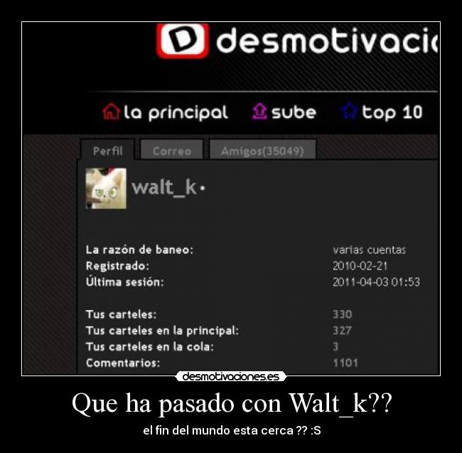 Que ha pasado con Walt_k?? - 