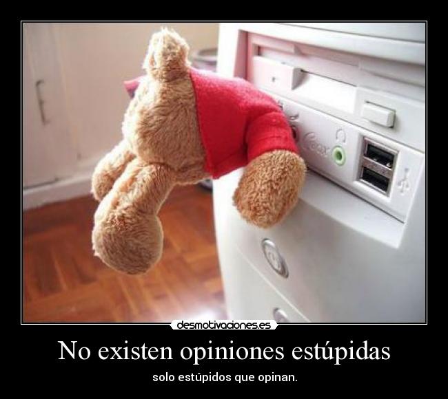 No existen opiniones estúpidas - solo estúpidos que opinan.