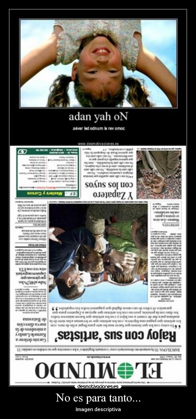 No es para tanto... - Imagen descriptiva