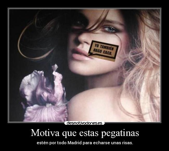 Motiva que estas pegatinas - estén por todo Madrid para echarse unas risas.