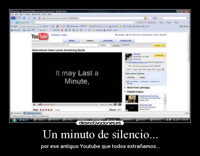 Un minuto de silencio... - por ese antiguo Youtube que todos extrañamos...