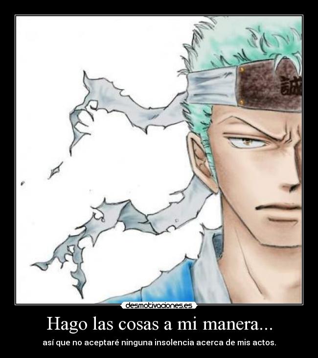 carteles frases roronoa zoro desmotivaciones