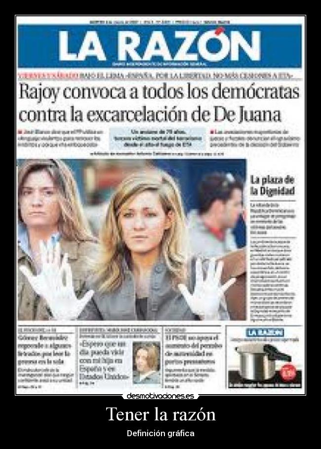 Tener la razón - Definición gráfica