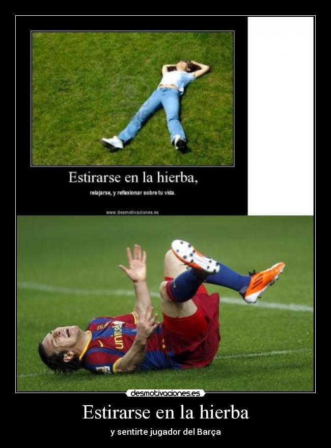 Estirarse en la hierba -