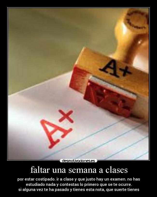 faltar una semana a clases - 