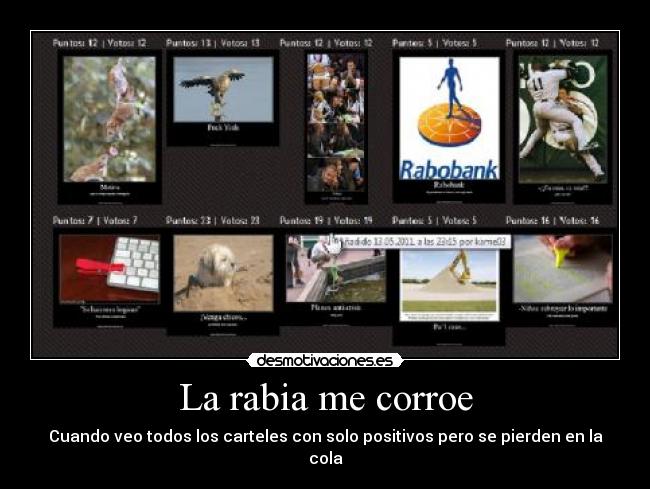 La rabia me corroe - Cuando veo todos los carteles con solo positivos pero se pierden en la cola