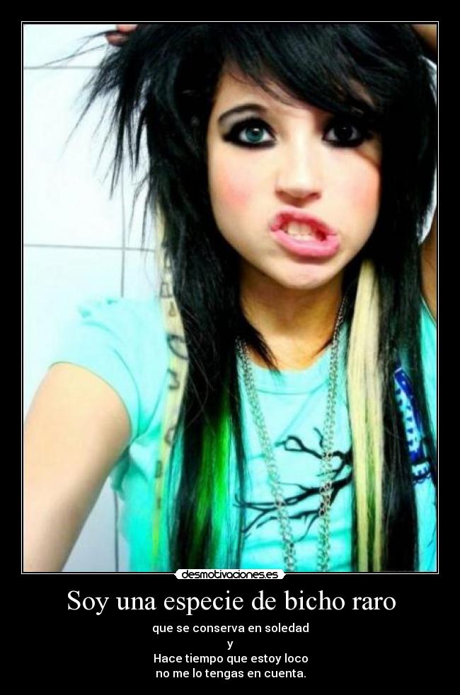 Soy una especie de bicho raro -