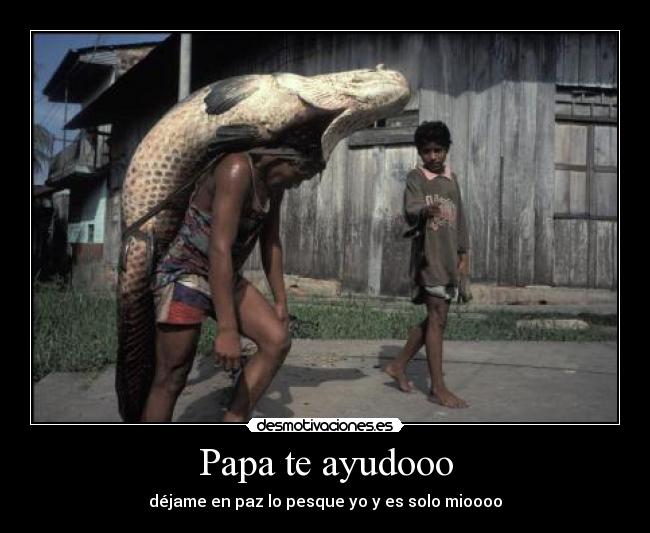 Papa te ayudooo - déjame en paz lo pesque yo y es solo mioooo