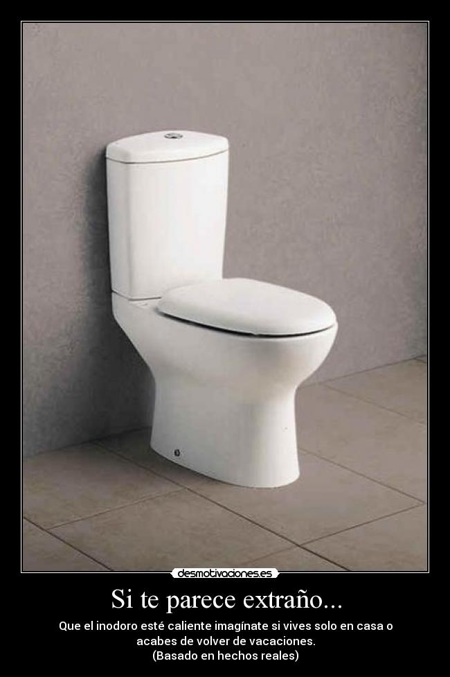 Si te parece extraño... - Que el inodoro esté caliente imagínate si vives solo en casa o
acabes de volver de vacaciones.
(Basado en hechos reales)