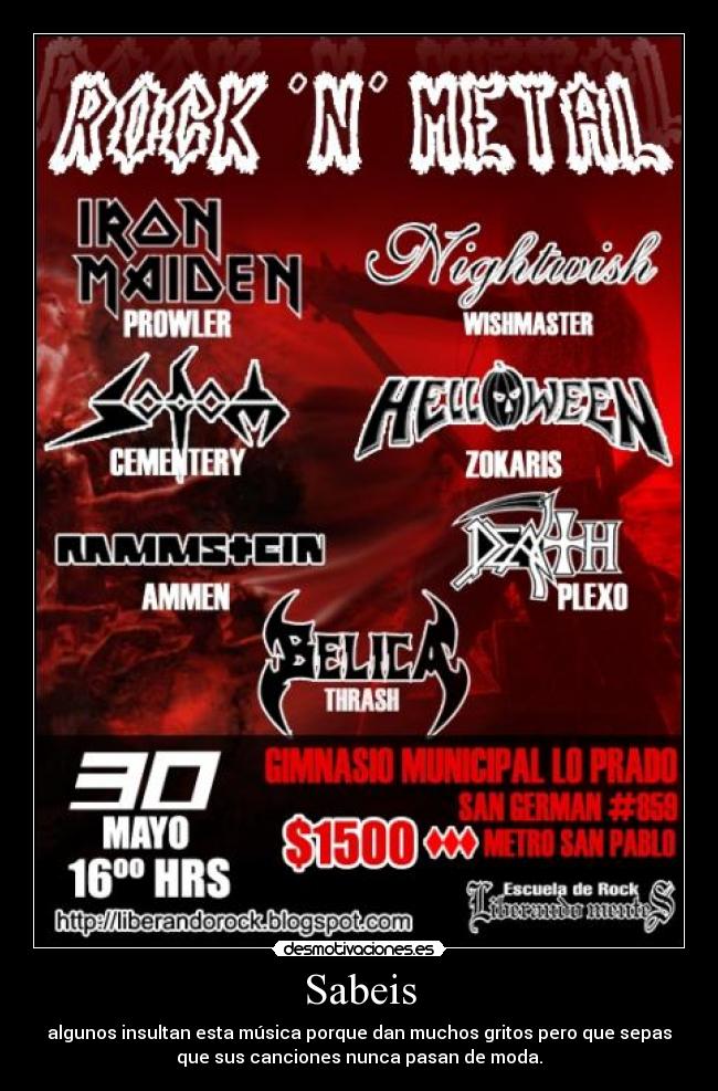 carteles rock metal desmotivaciones