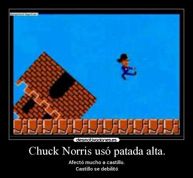 Chuck Norris usó patada alta. - Afectó mucho a castillo.
Castillo se debilitó