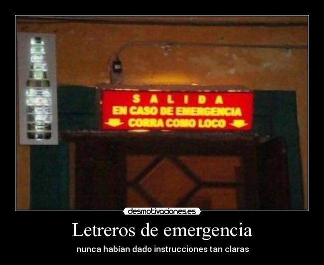 Letreros de emergencia -