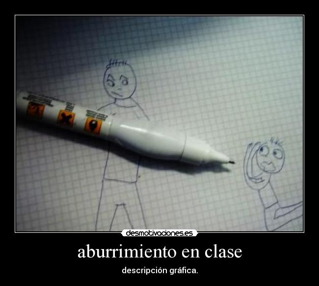 aburrimiento en clase - descripción gráfica.