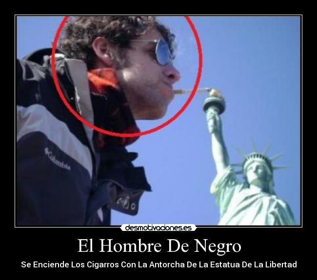 carteles hombre negro enciende cigarros desmotivaciones