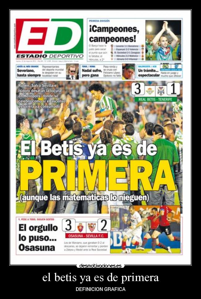 el betis ya es de primera -