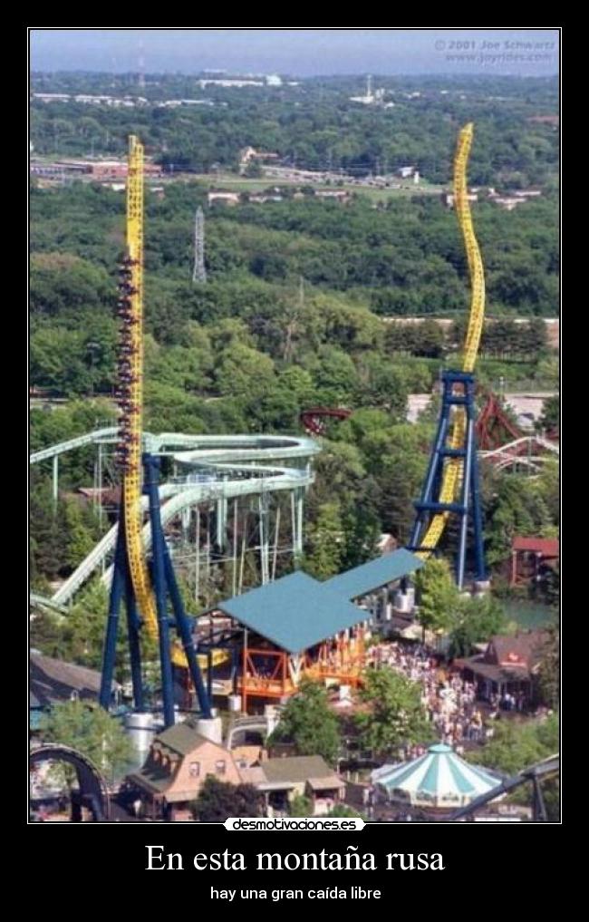 En esta montaña rusa - hay una gran caída libre