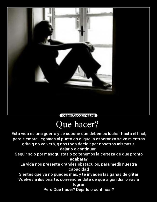 Que hacer? -
