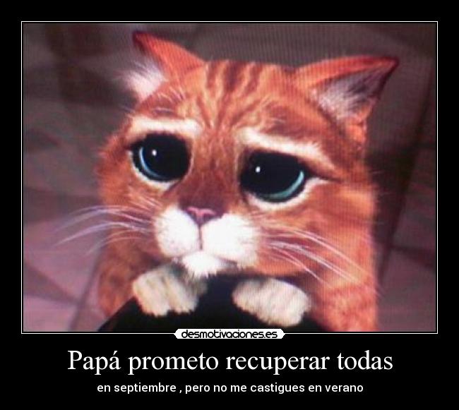 Papá prometo recuperar todas - en septiembre , pero no me castigues en verano