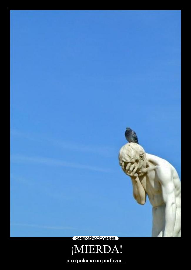 carteles mierda paloma estatua cagar caca porfavor otra desmotivaciones