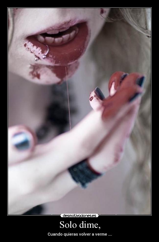 Solo dime, - Cuando quieras volver a verme ....