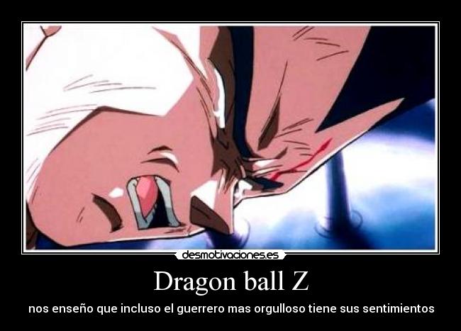 Dragon ball Z - nos enseño que incluso el guerrero mas orgulloso tiene sus sentimientos