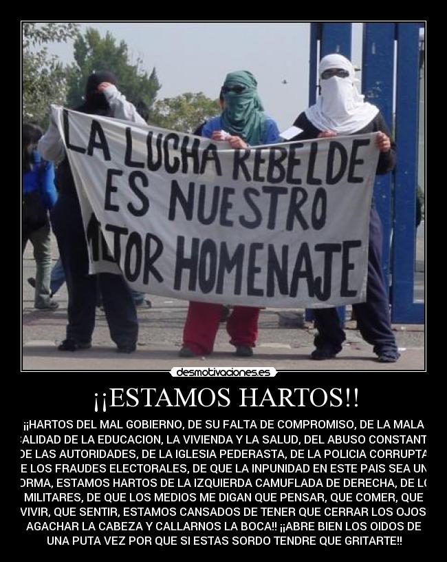 ¡¡ESTAMOS HARTOS!! -