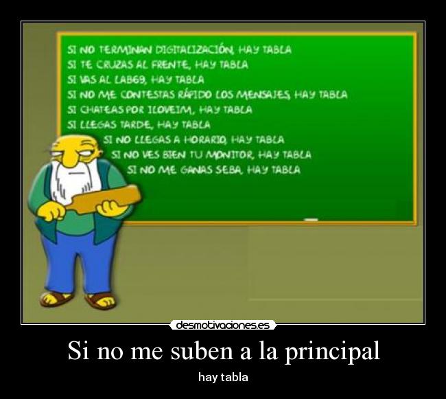 Si no me suben a la principal - hay tabla
