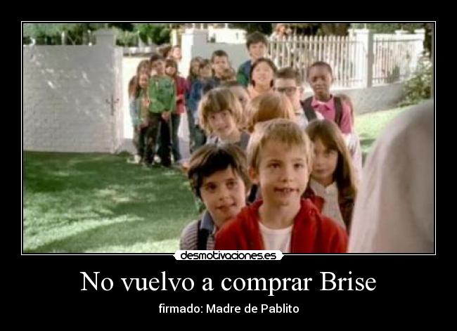 No vuelvo a comprar Brise - firmado: Madre de Pablito