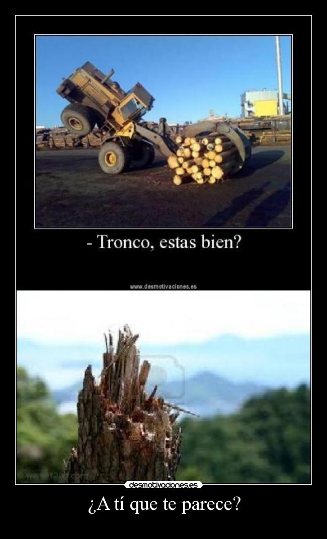 carteles tronco roto excavadora desmotivaciones