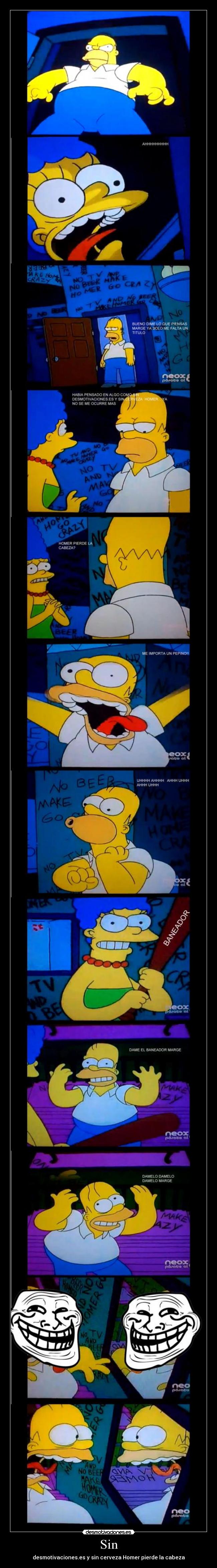 Sin - desmotivaciones.es y sin cerveza Homer pierde la cabeza