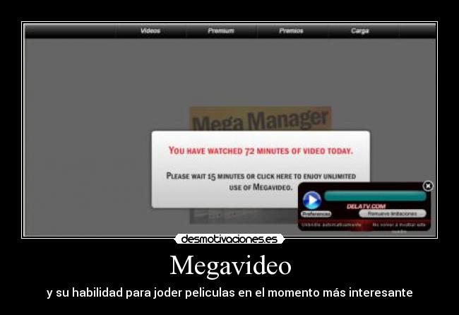 Megavideo - y su habilidad para joder peliculas en el momento más interesante