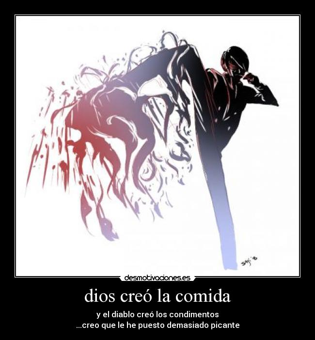 carteles dios comida one piece anime manga comida dios diablo picante sanji desmotivaciones