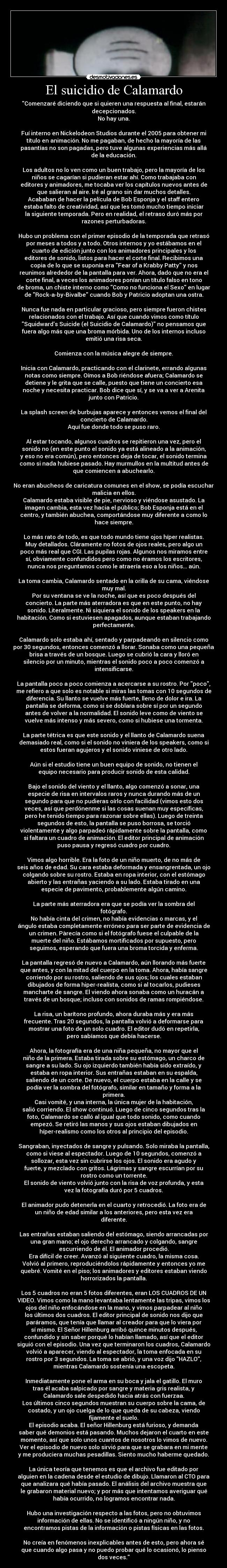 El suicidio de Calamardo -