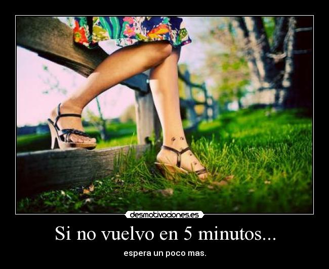 Si no vuelvo en 5 minutos... - espera un poco mas.