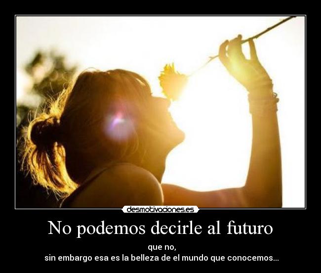 No podemos decirle al futuro -